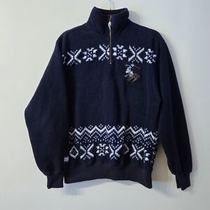 Vintage Disney Mickey's Ski Lodge Quarter Zip Fleece Sweater